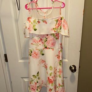 Floral Dress - Pink and Green